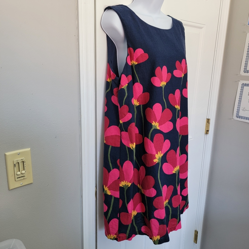 Princess Highway Lulu Flower Shift Dress Sleeveless Mod Retro Blue Pink Size 16 - Picture 5 of 12